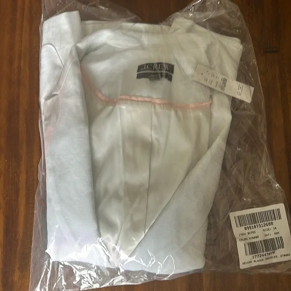 J. Crew Helena blazer in stretch linen blend BX793 Size 10 white